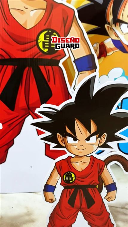 Coroplast troquelado — figura de Goku
